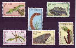 Kampuchea YV 844/9 O 1987 Reptiles - Serpents