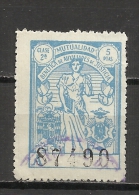 818-Sello Antiguo Fiscal España Mutualidad Bebefica Auxiliares De Justicia.5 Pesetas,spain Revenue Fiscaux Stempelmarken - Revenue Stamps