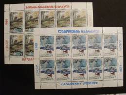 Georgien 312/3 KB Sheet ++ Mnh,EUROPA/CEPT 1999,  Natur- Und Nationalparks - Géorgie