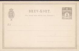 Denmark Postal Stationery Ganzsache Entier 3 Ø Wellenlinien M. Herzen Unused - Interi Postali