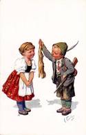 ART DÉCO / JUGENDSTIL : ENFANTS - UN PETIT CHASSEUR - ILLUSTRATION SIGNÉE: K. FEIERTAG - B.K.W.I . 699-3 (n-148) - Feiertag, Karl