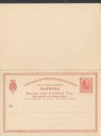 Denmark Postal Stationery Ganzsache Entier 10 Ø King König Christian IX. Brevkort M. Antwort Unused - Postwaardestukken