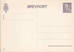 Denmark Postal Stationery Ganzsache Entier 15 Ø Brev-Kort King König Frederik IX. (175) Unused - Interi Postali