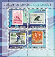 St8211a S.Tome Principe 2008 Olympic Games Stamp On Stamps SOS S/s Skiing Soccer - Summer 1976: Montreal