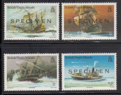 British Virgin Islands MNH Scott #572-575 Set Of 4 Shipwrecks With Specimen Overprint - Britse Maagdeneilanden