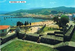 BAYONA LA REAL (Pontevedra) - Vista Parcial : Playa Barbeira Y Detalle De Las Murallas Del Castillo - TBE, 2 Scans - Pontevedra