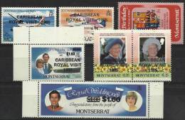 MONTSERRAT - 1985 Caribbean Royal Visit Overprints. Scott 573-9. MNH ** - Montserrat