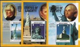 MONTSERRAT - 1986 Centenary Of The Statue Of Liberty Set Of Three Souvenir Sheets. Scott 636-8. MNH ** - Montserrat