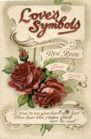 (101) Very Old Postcard - Carte Ancienne - Love Symbols - Red Roses - Valentinstag