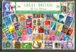 GREAT BRITAIN ALL FACE DIFFERENT - 200 - USED STAMPS LOT - Collections