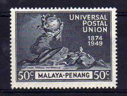 Penang - 1949 - 50 Cents 75th Anniversary Of UPU - MNH - Penang