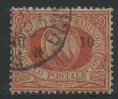 1892 San Marino, Stemma Cent.10 Su 20 Usato - Oblitérés