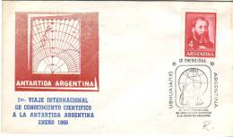 Lettre 1er Viaje A La Antartida Argentina (Antarctique), 18/1/1966 Avec 2 Cachets Ushuaia - Cartas & Documentos