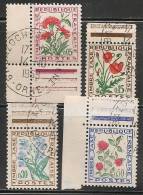FRANCE - 1964-71 TIMBRES-TAXE  - FLOWERS - Yvert # 95-97-99-101  - USED - 1960-.... Usati