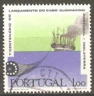 PORTUGAL - 1970,  1.º Centenário Do Lançamento Do Cabo Submarino Portugal-Inglaterra.  1.00  (o)  MUNDIFIL  Nº 1083 - Oblitérés