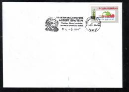 ALBERT EINSTEIN,CACHET ON COVER 2004,ROMANIA. - Albert Einstein