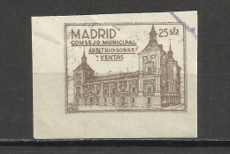 9118-SELLO FISCAL 1908 CON NUMERACION EN REVERSO,MADRID IMPUESTOS,RARO  SPAIN REENUE LOCAL  VARIEDAD. SPAIN REVENUE . - Fiscales