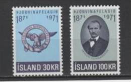 (S1143) ICELAND, 1971 (Centenary Of The Icelandic Patriotic Society). Complete Set. Mi ## 455-456. MNH** - Ungebraucht