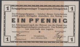 Kriegsgefangenenlager Truppenplatz Königsbrück 1 Pfennig, 1915 - Andere & Zonder Classificatie