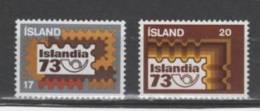 (S0597) ICELAND, 1973 (ISLANDIA'73 Philatelic Exhibition, Reykjavik). Complete Set. Mi ## 482-483. MNH** - Neufs