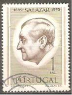 PORTUGAL - 1971,  Presidente Salazar.  1 E.  D. 13 1/2  (o)  MUNDIFIL  Nº 1106 - Oblitérés