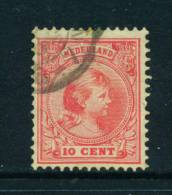 NETHERLANDS  -  1891  Queen Wilhelmina 10c  Used As Scan - Usati