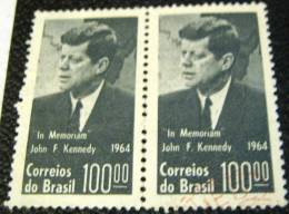 Brazil 1964 President Kennedy Commemorative 100cr X2 - Used - Used Stamps