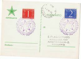 26/3/1951 - Carte - Esperanto - JUBILEA KONGRESO - Amsterdam - Yvert Et Tellier N° 457-458 - Esperanto