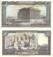 Lebanon P-65d 50 Livres, Bacchus /  St. Gilles Citadel -Large Beauty! $4CV - Lebanon