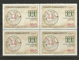Turkey; 1972 International Book Year (Block Of 4) - Unused Stamps