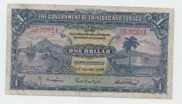 TRINIDAD & TOBAGO 1 Dollar 1939 VF Banknote P 5b 5 B - Trinidad En Tobago
