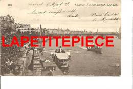 (B1) CPA / Post Card Datée 1909 Thames Embankment London  5706 - River Thames