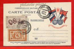 FRANCE-RUSSIE VIGNETTE CAMPAGNE 1914/15 AVEC NICOLAS II SUR CARTE FRANCHISE MILITAIRE DE BELGIQUE - Vignettes Militaires