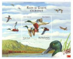 Romania ,2007 BIRDS VERY RARE BLOCK IMPERFORATED NUMEROTE MNH,OG,TIRAJ LIMITE - Cygnes