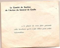 Papillon De Brochure /Comité De Soutien De L´action Du Général De Gaulle/ Vers 1958-1964   OL43 - 1939-45