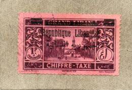 Grand Liban (République) : Beyrouth -Timbre-Taxe N°12 De 1925, Surchargé "République Libanaise" En Français Et Arabe - Portomarken