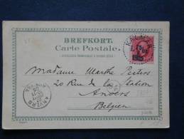 A2353  CP KALMAR  1905  POUR LA BELGIQUE - Covers & Documents