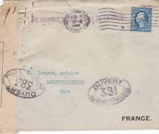 Lettre Cover, USA 1917, NEW YORK Pour La FRANCE, CENSURE  /2073 - Storia Postale