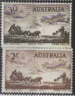 1955  Australia , Postal Coach Pioneers, 2v. Michel 254/55 - MH - Mint Stamps