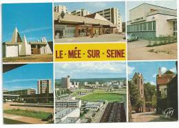 LE MEE SUR SEINE, Cpsm 1987, Le Centre Commercial Résistance, La Poste, C. Croix Blanche, Eglise - Le Mee Sur Seine