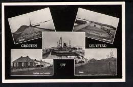 D2475 Groeten Uit Lelystad - Haven, Overzicht, Contine Met Woning, Kamp, Werhaven - Ed. E. J. Splinter, Cantine - Lelystad