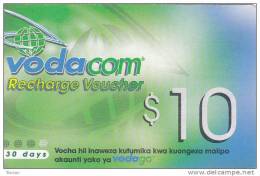 Tanzania, $10, Vodacom, GSM Recharge Voucher, 2 Scans. (12.12.2002) - Tanzania