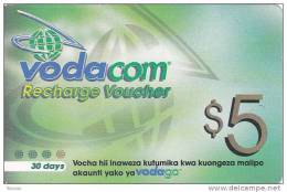 Tanzania, $5, Vodacom, GSM Recharge Voucher, 2 Scans. (16.11.2002) - Tanzania