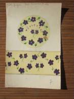 Dessin Peinture à La Gouache (original Réalisé 1941 élève Cours Supé 2éA—>Thème Des Fleurs Les Violettes Note 7 - Waterverf