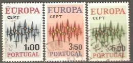 PORTUGAL - 1972,  Europa CEPT.  ( Série, 3 Valores )  (o)  MUNDIFIL  Nº 1152/4 - Oblitérés