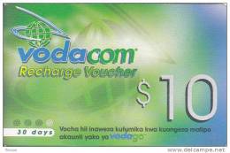 Tanzania, $10, Vodacom, GSM Recharge Voucher, 2 Scans. (22.12.2002) - Tansania