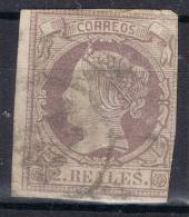 Sello 2 Reales Isabel II 1860, Rueda Carreta 41 SAN SEBASTIAN, Num 56 º - Gebruikt