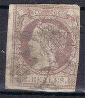 Sello 2 Reales Isabel II 1860, Rueda Carreta 41 SAN SEBASTIAN, Num 56 º - Usados