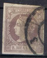 Sello 2 Reales Isabel II 1860, Rueda Carreta 3 CADIZ, Num 56 º - Oblitérés