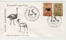 FDC  ALGERIA    Ostrich,  Gazelle/  ALGERIE    Autriche, Gazelle  1967 - Andere